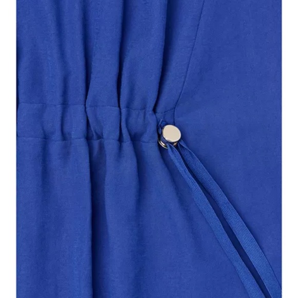 Whistles Blue Ruched Drawstring Sundress - Picture 2 of 9